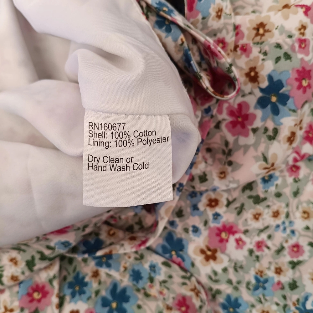 Adeirlina Pink Blue Floral Midi Dress Side Slit Small - Picture 9 of 11